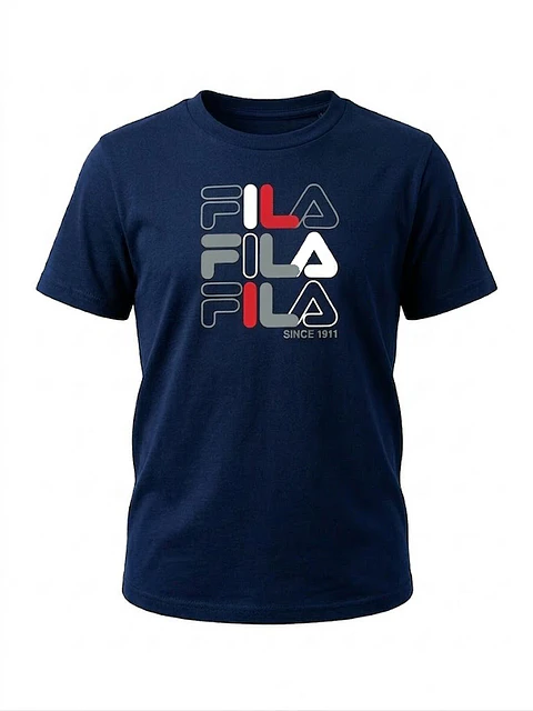 Polera Estampada Infantil Azul Fila - Talla 6/8