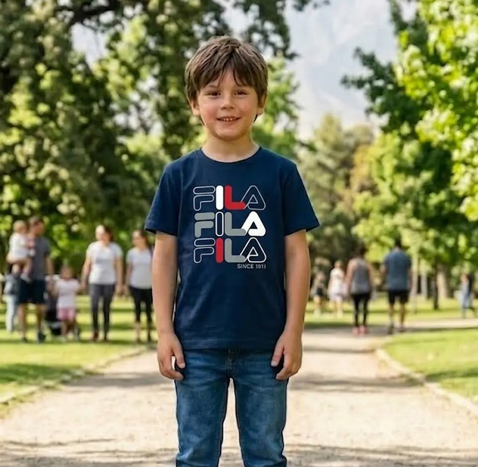 Polera Estampada Infantil Azul Fila - Talla 6/8 3
