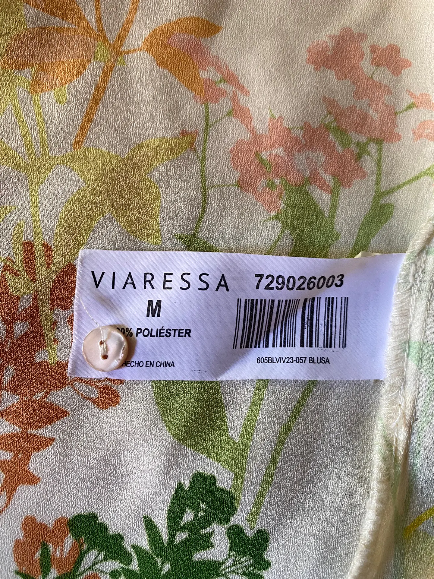 Blusa Estampada Flores Manga Corta Víaressa - Talla M 8