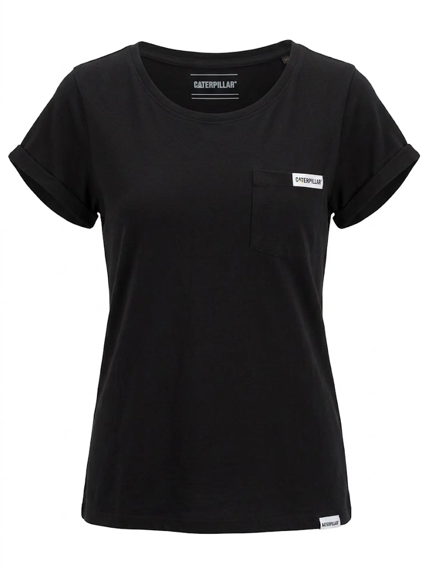 Polera Negra Manga Corta Mujer Caterpillar con Bolsillo - Talla M 1