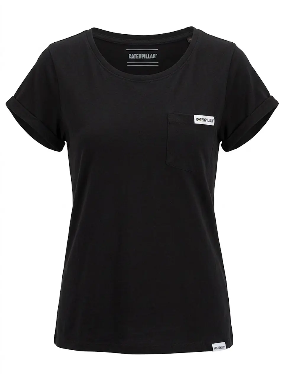 Polera Negra Manga Corta Mujer Caterpillar con Bolsillo - Talla M 1