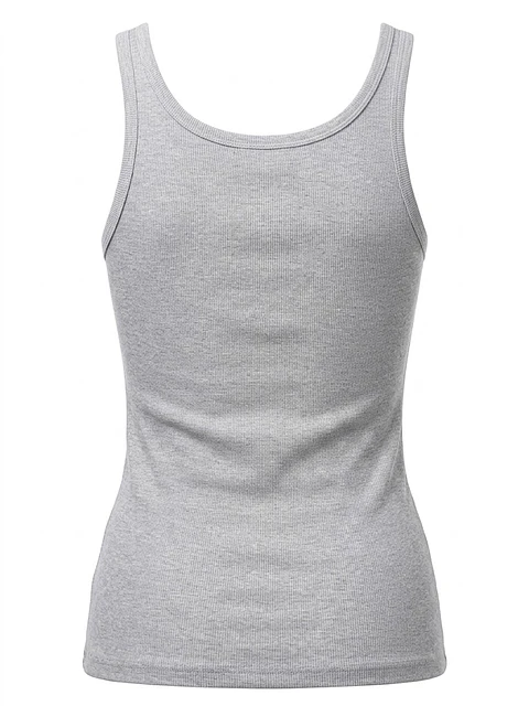 Polera sin Mangas Gris Jaspeado DKNY - Talla S