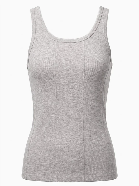 Polera sin Mangas Gris Jaspeado DKNY - Talla S