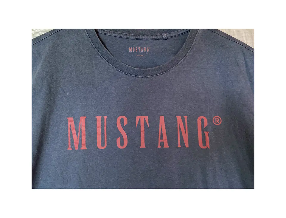 Polera Estampada Hombre Mustang Azul - Talla XL 5