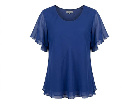 Blusa Elegante Azul Rey Adolfo Classic - Talla L