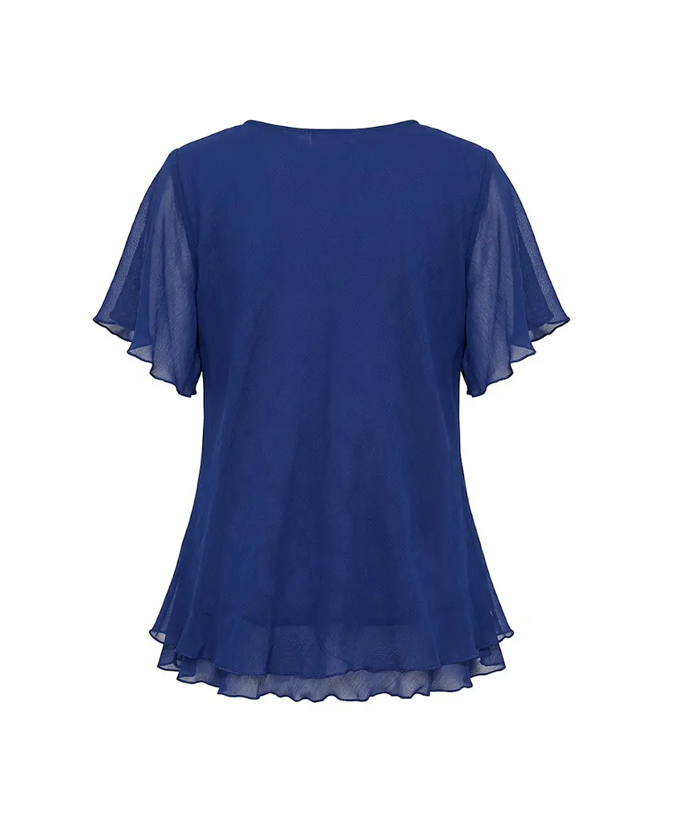 Blusa Elegante Azul Rey Adolfo Classic - Talla L 2