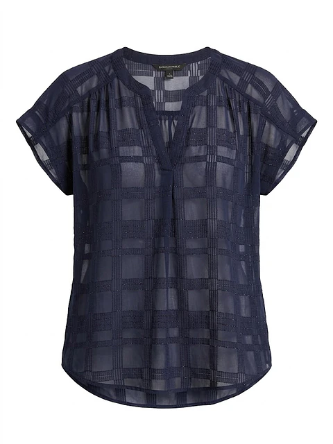 Blusa Azul Marino Texturada Banana Republic - Talla S