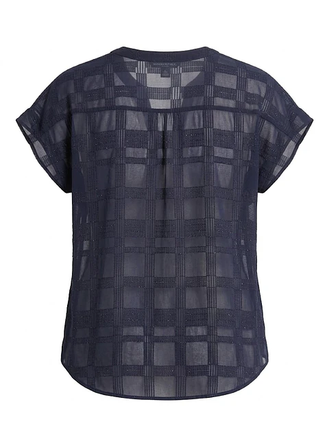 Blusa Azul Marino Texturada Banana Republic - Talla S