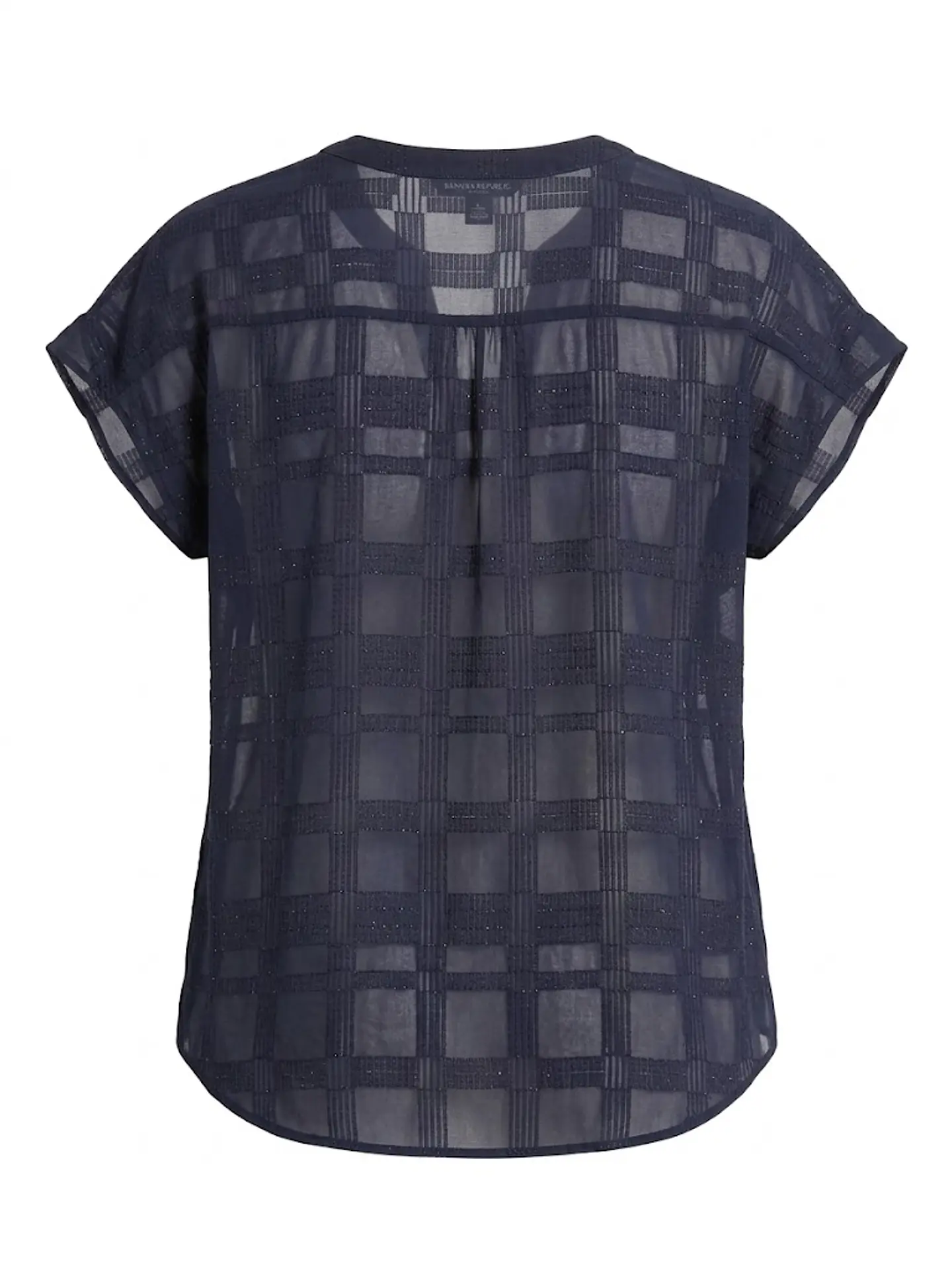 Blusa Azul Marino Texturada Banana Republic - Talla S 2