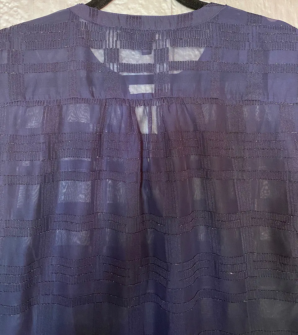 Blusa Azul Marino Texturada Banana Republic - Talla S 8