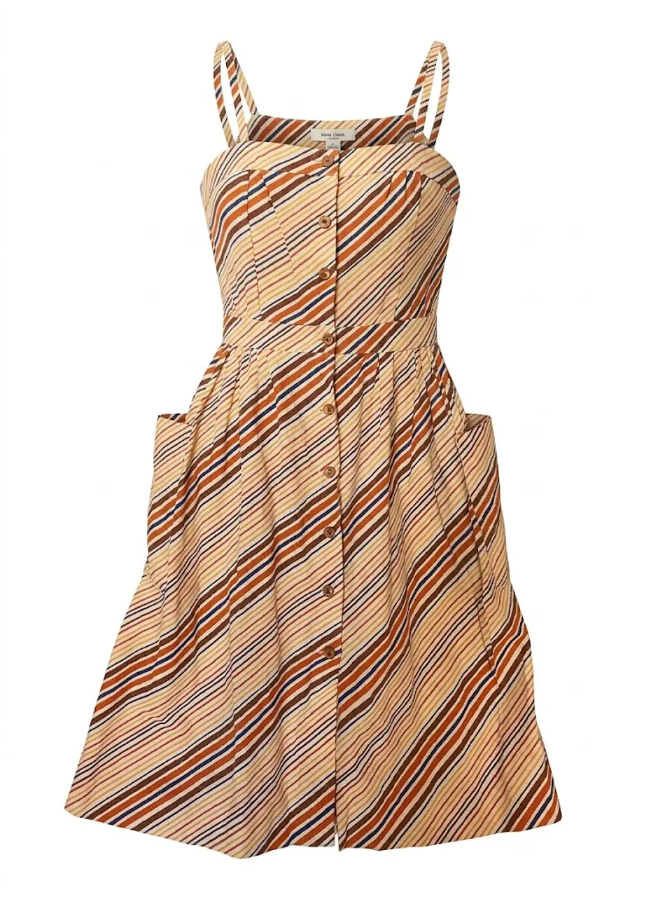 Vestido Midi Estampado Rayas Multicolor EV Fashions - Talla 8 / S 1