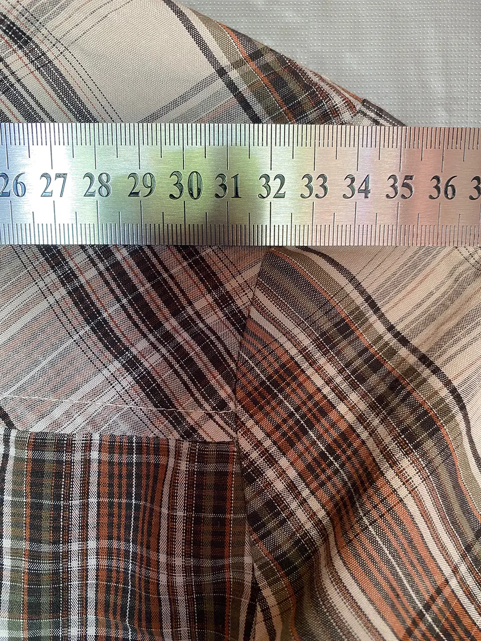 Blusa Cuadrillé Marrón y Beige - Talla 8/10 - M 8