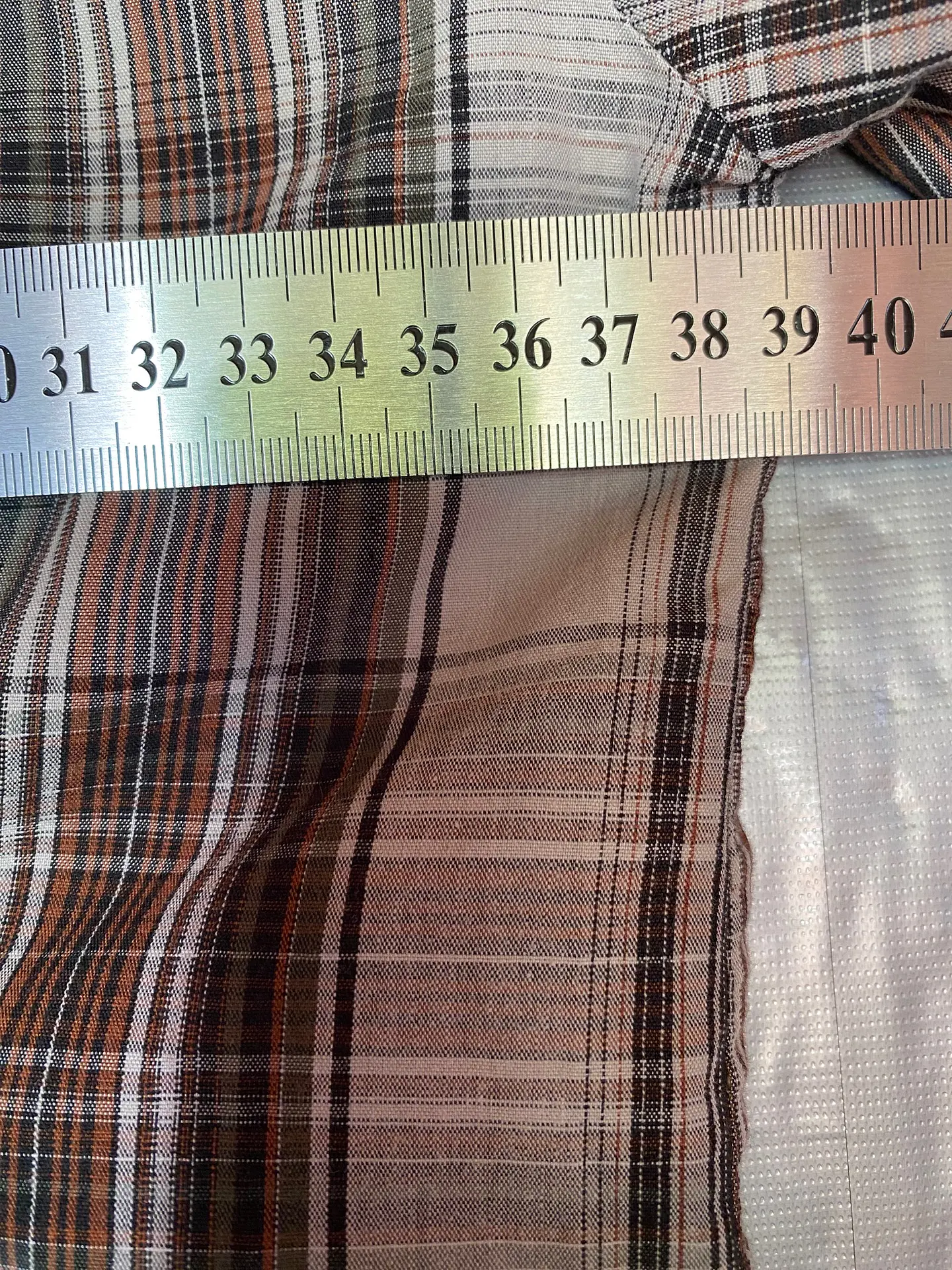 Blusa Cuadrillé Marrón y Beige - Talla 8/10 - M 9