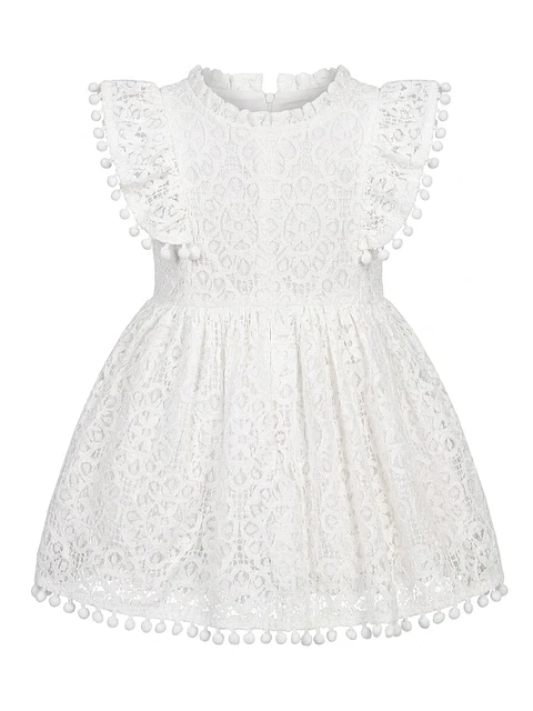 Vestido Blanco Broderie Bebe Pat Pat Ceremonias Talla 6 / 9 Meses