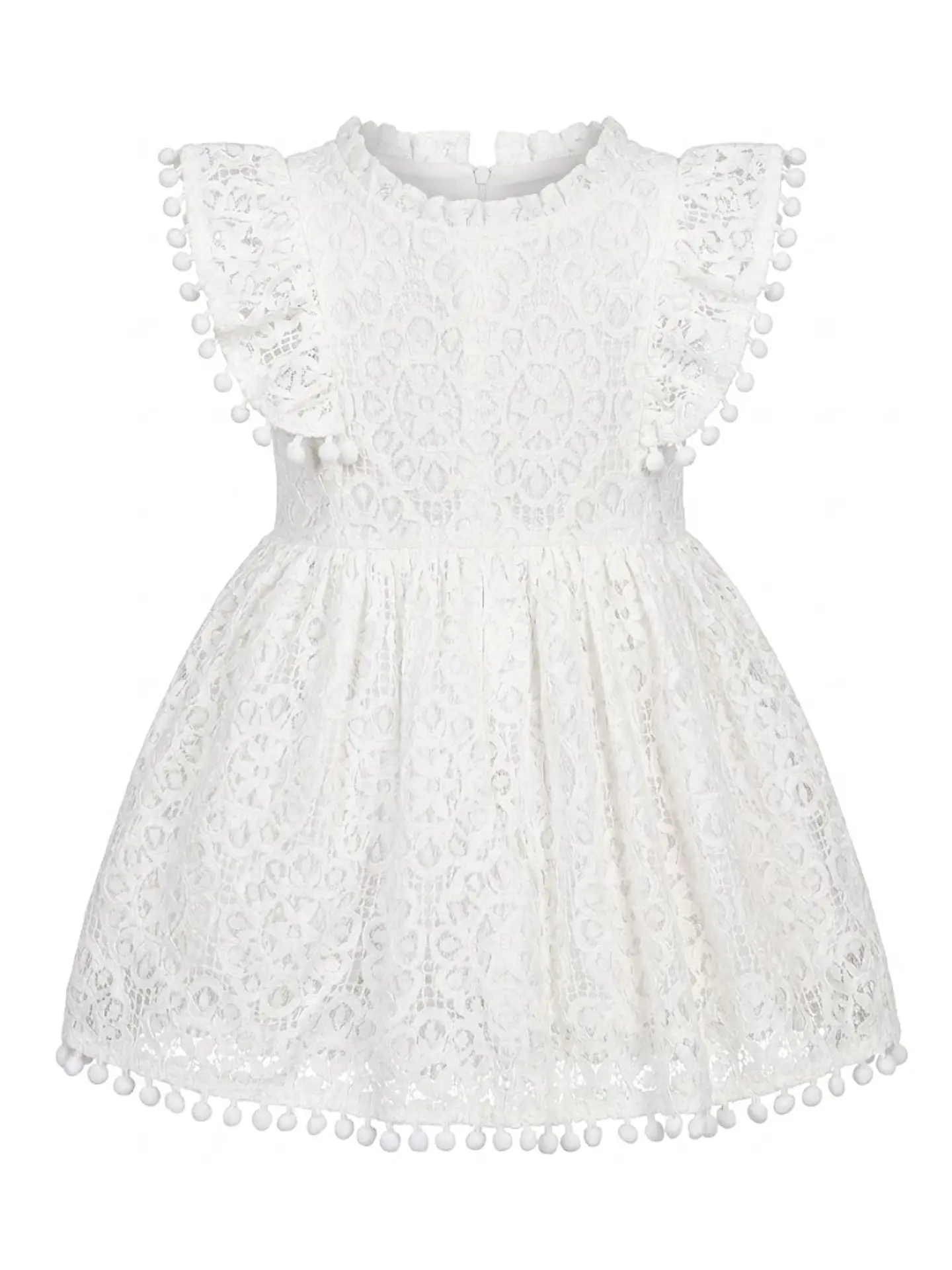 Vestido Blanco Broderie Bebe Pat Pat Ceremonias Talla 6 / 9 Meses 1