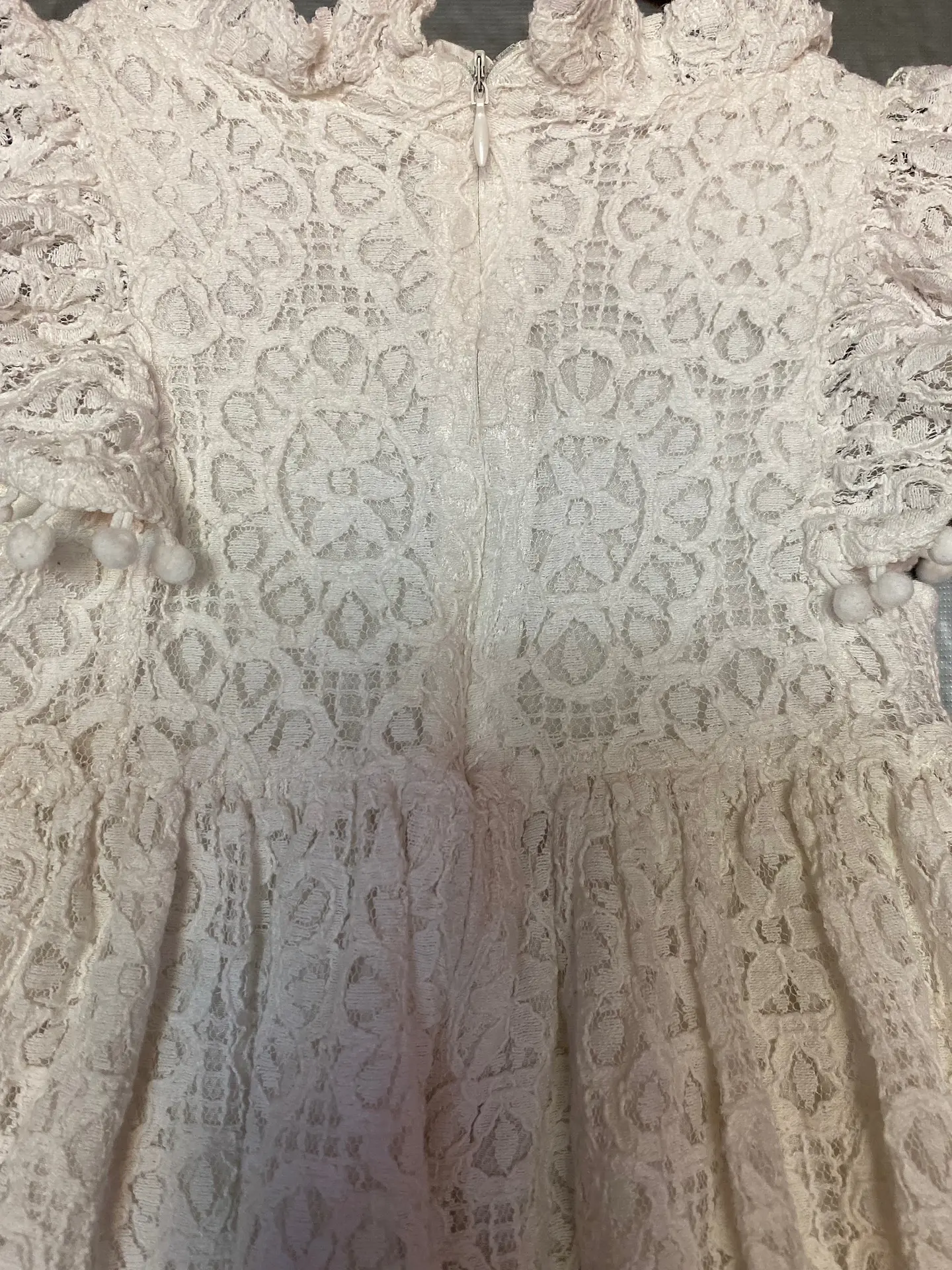 Vestido Blanco Broderie Bebe Pat Pat Ceremonias Talla 6 / 9 Meses 10