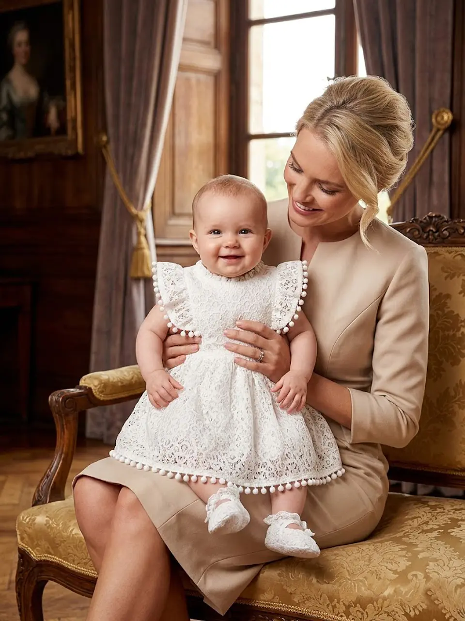 Vestido Blanco Broderie Bebe Pat Pat Ceremonias Talla 6 / 9 Meses 3