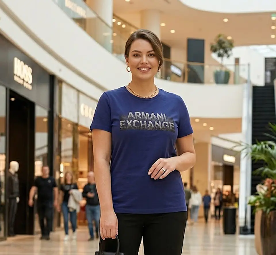 Polera Armani Exchange Azul Mujer - Talla XL 3