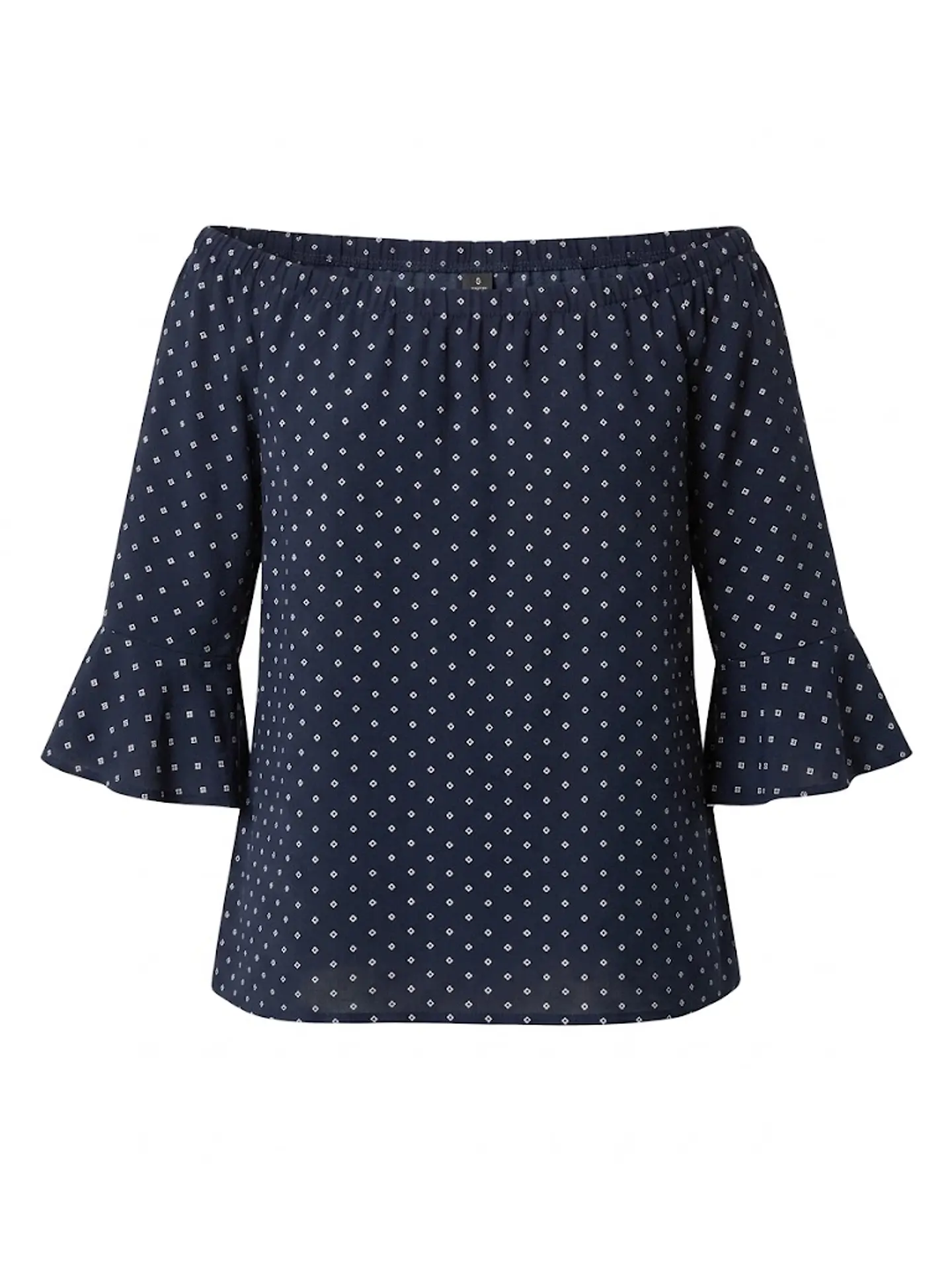 Blusa Estampada Azul Cacharel cuello bote- Talla S 2