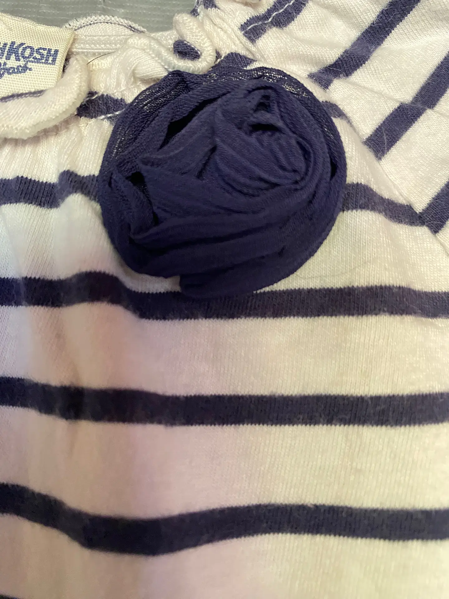 Vestido Infantil Rayado con Flores OshKosh - Talla 12 Meses 7