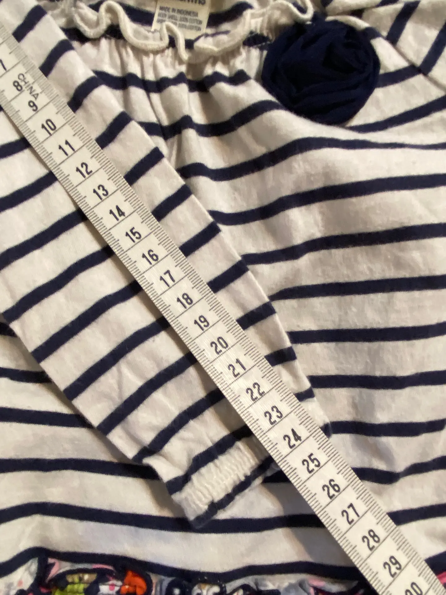 Vestido Infantil Rayado con Flores OshKosh - Talla 12 Meses 10