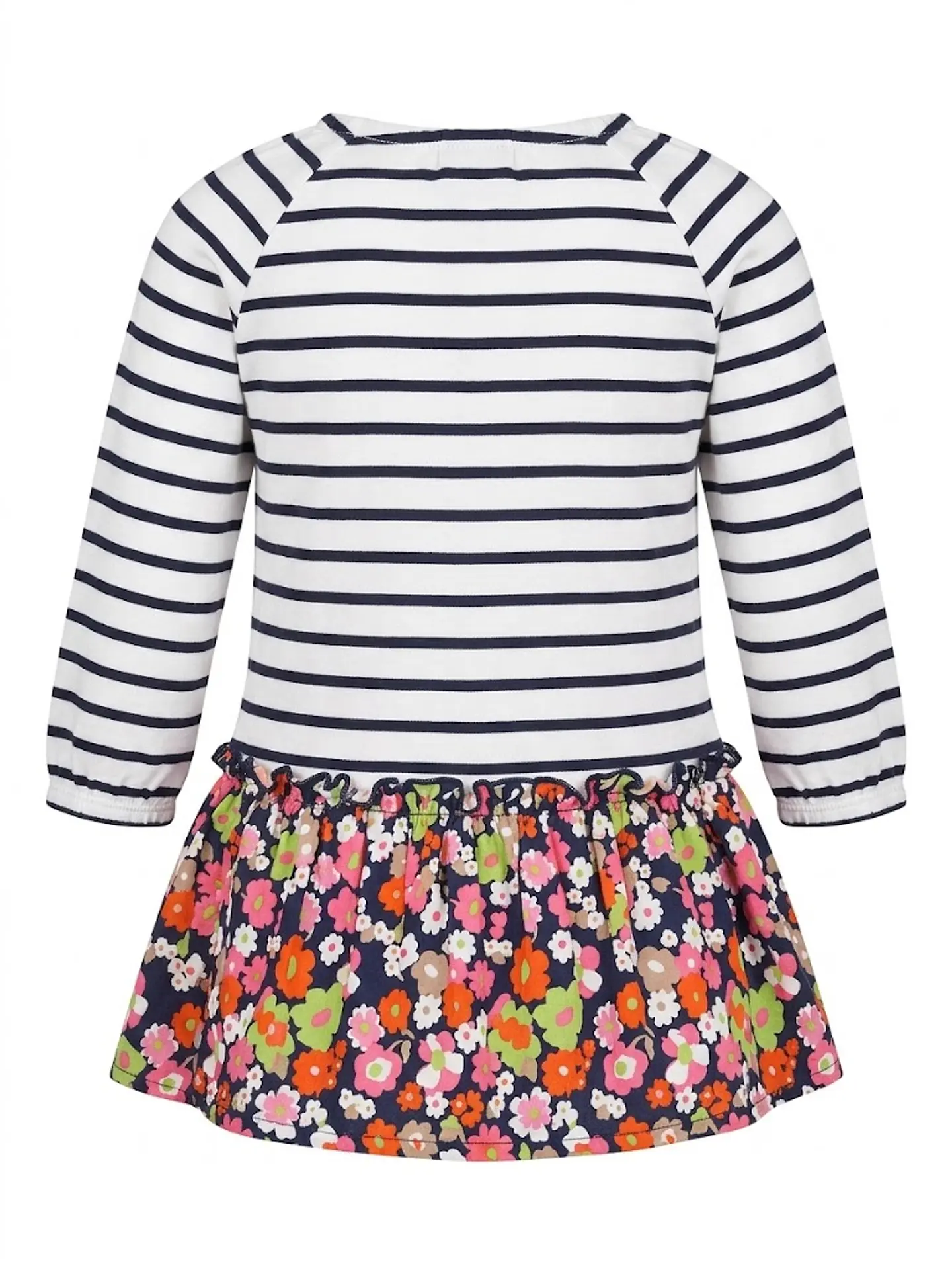 Vestido Infantil Rayado con Flores OshKosh - Talla 12 Meses 2