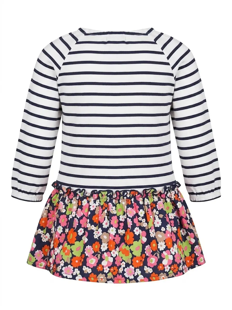 Vestido Infantil Rayado con Flores OshKosh - Talla 12 Meses 2