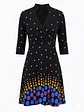 Vestido Maritza Gomez Negro Estampado Lunares Manga 3/4 - Talla S - Miniatura 1