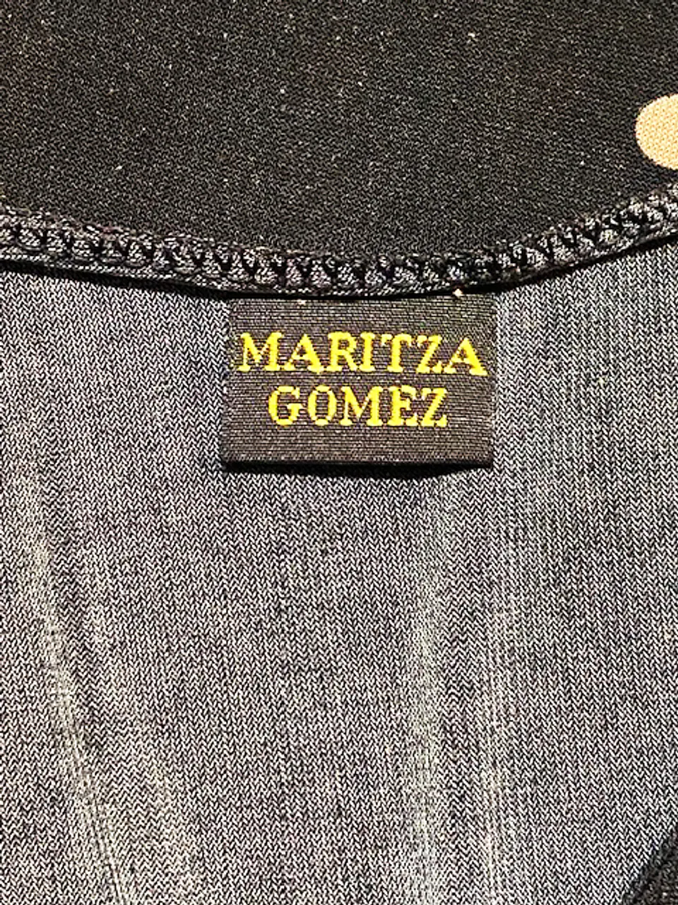 Vestido Maritza Gomez Negro Estampado Lunares Manga 3/4 - Talla S 6