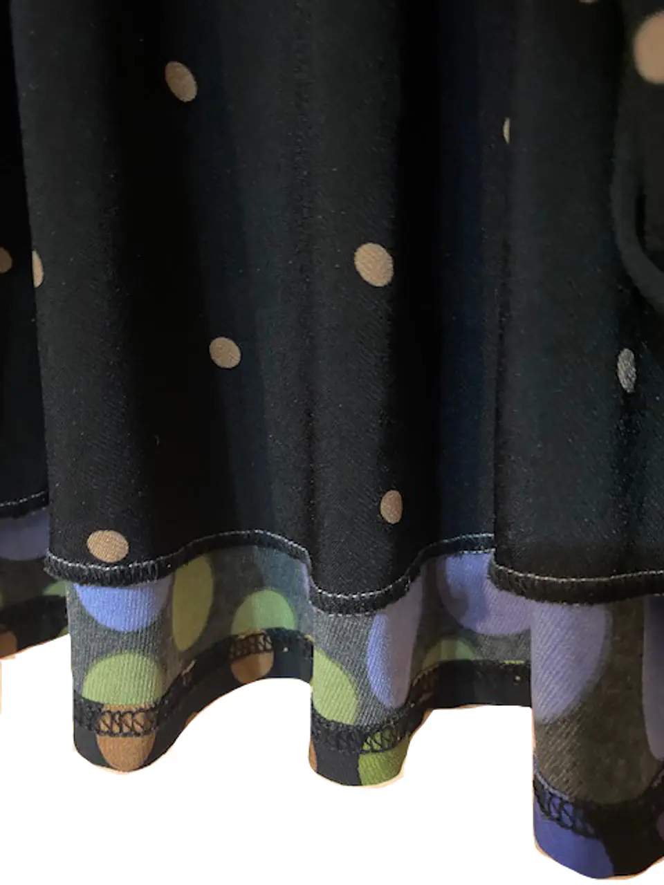 Vestido Maritza Gomez Negro Estampado Lunares Manga 3/4 - Talla S 9
