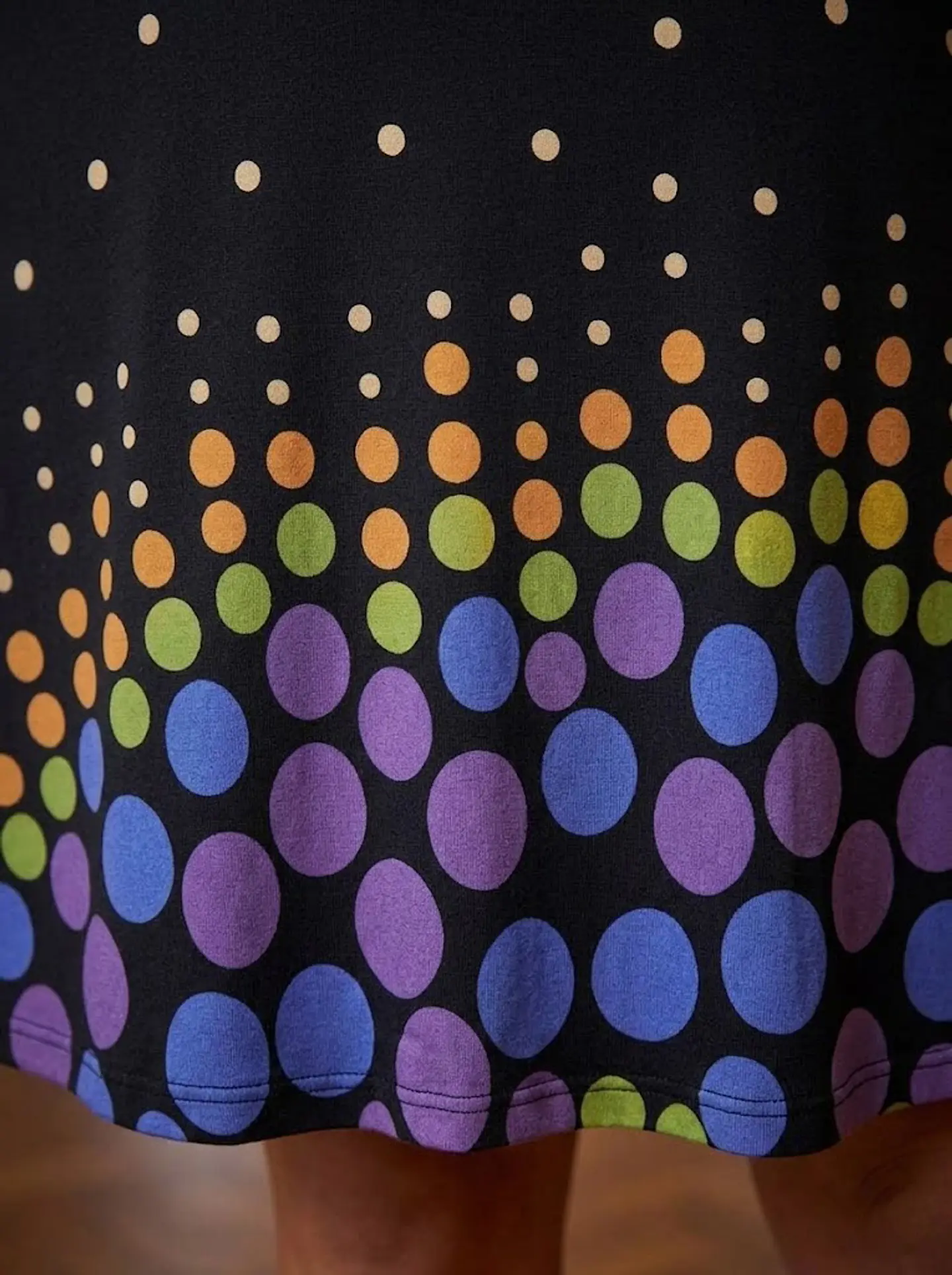 Vestido Maritza Gomez Negro Estampado Lunares Manga 3/4 - Talla S 11