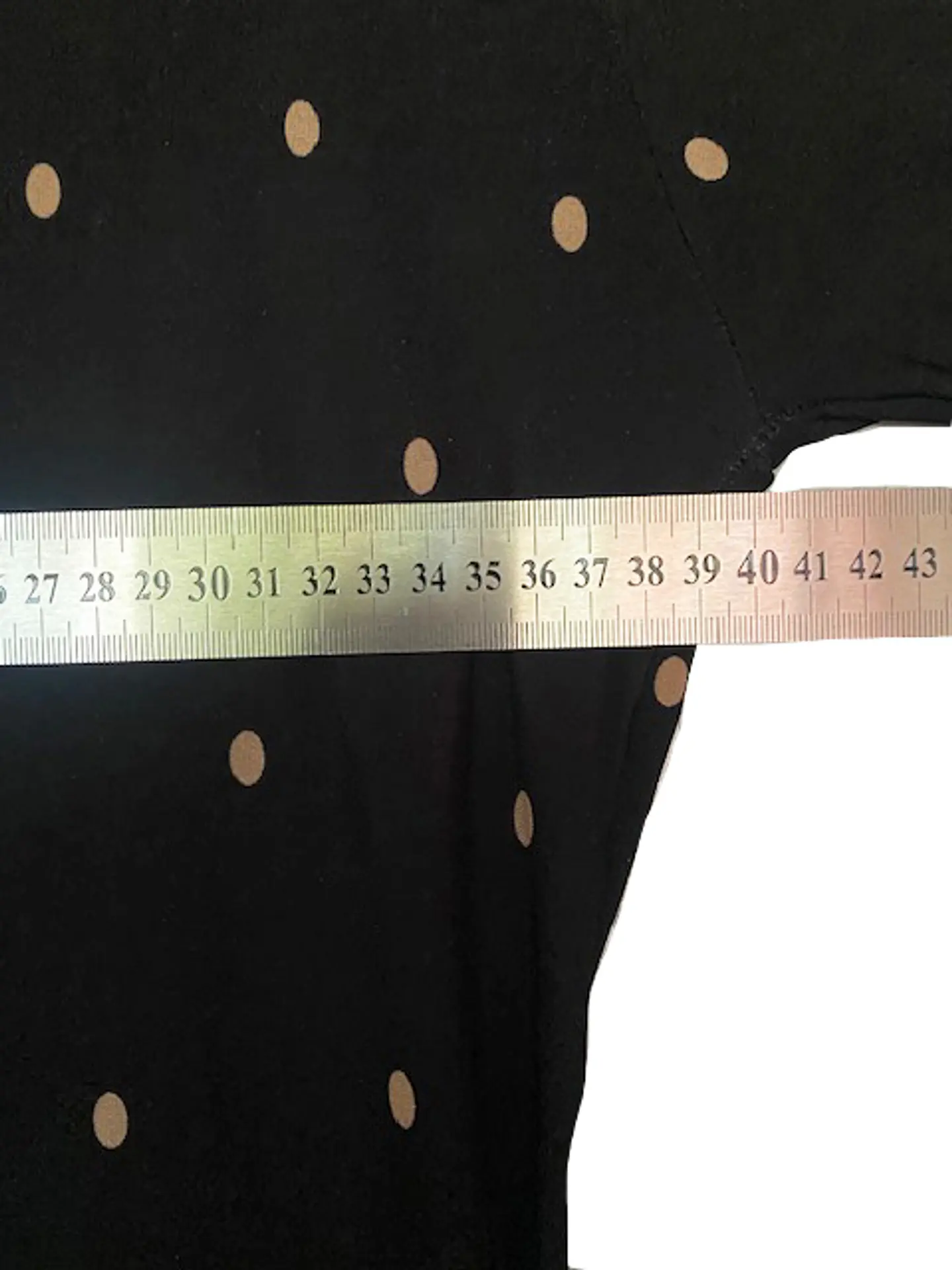 Vestido Maritza Gomez Negro Estampado Lunares Manga 3/4 - Talla S 13