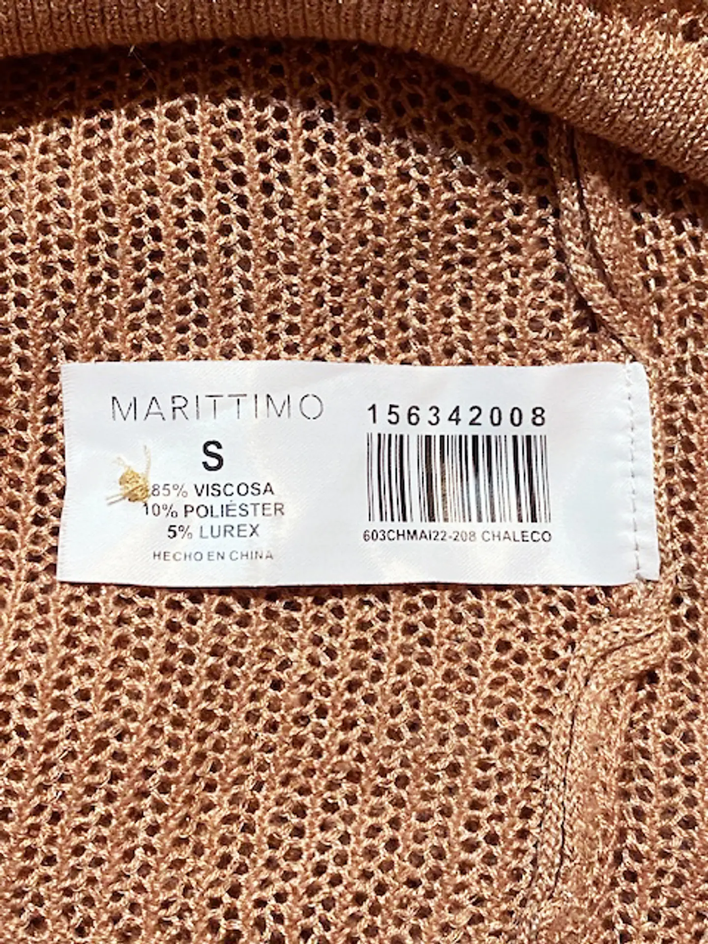 Cardigan Chaleco Marittimo Tejido Brillante Talla S 8