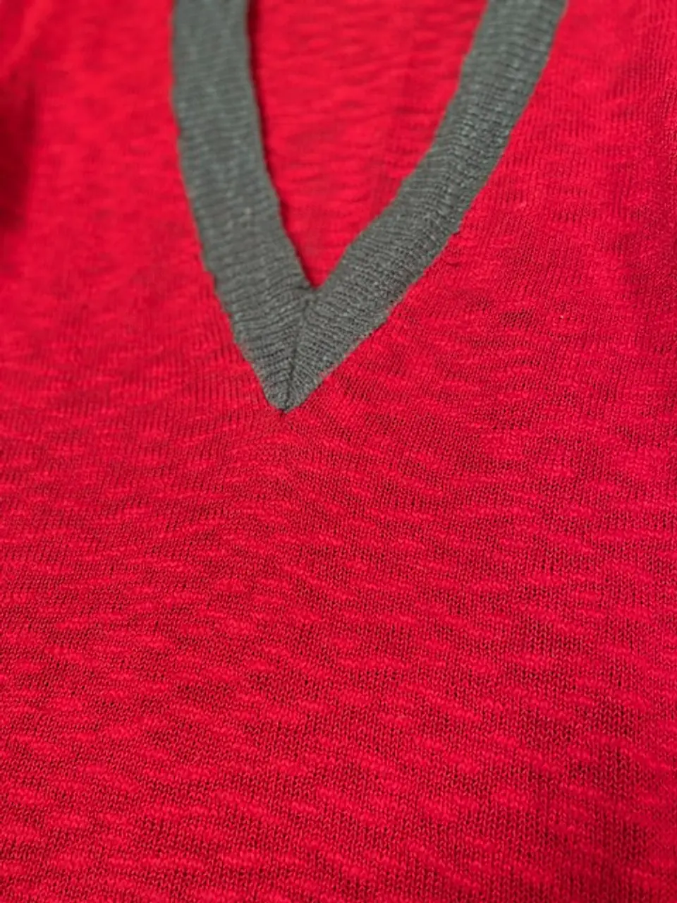 Skunkfunk Suéter Rojo Talla S/M - Jersey Tejido de Mujer con Cuello en V 7