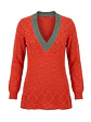 Skunkfunk Suéter Rojo Talla S/M - Jersey Tejido de Mujer con Cuello en V - Miniatura 1