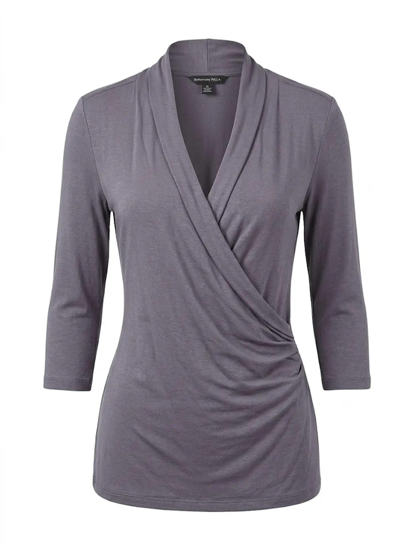 Banana Republic Blusa Gris Talla M - Top Cruzado de Mujer Manga 3/4 1