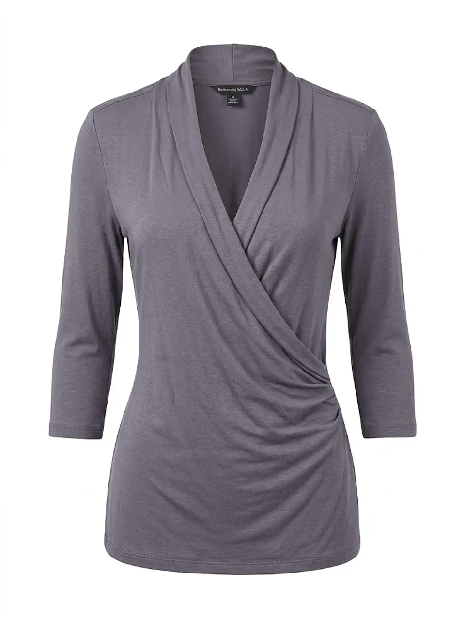 Banana Republic Blusa Gris Talla M - Top Cruzado de Mujer Manga 3/4 1