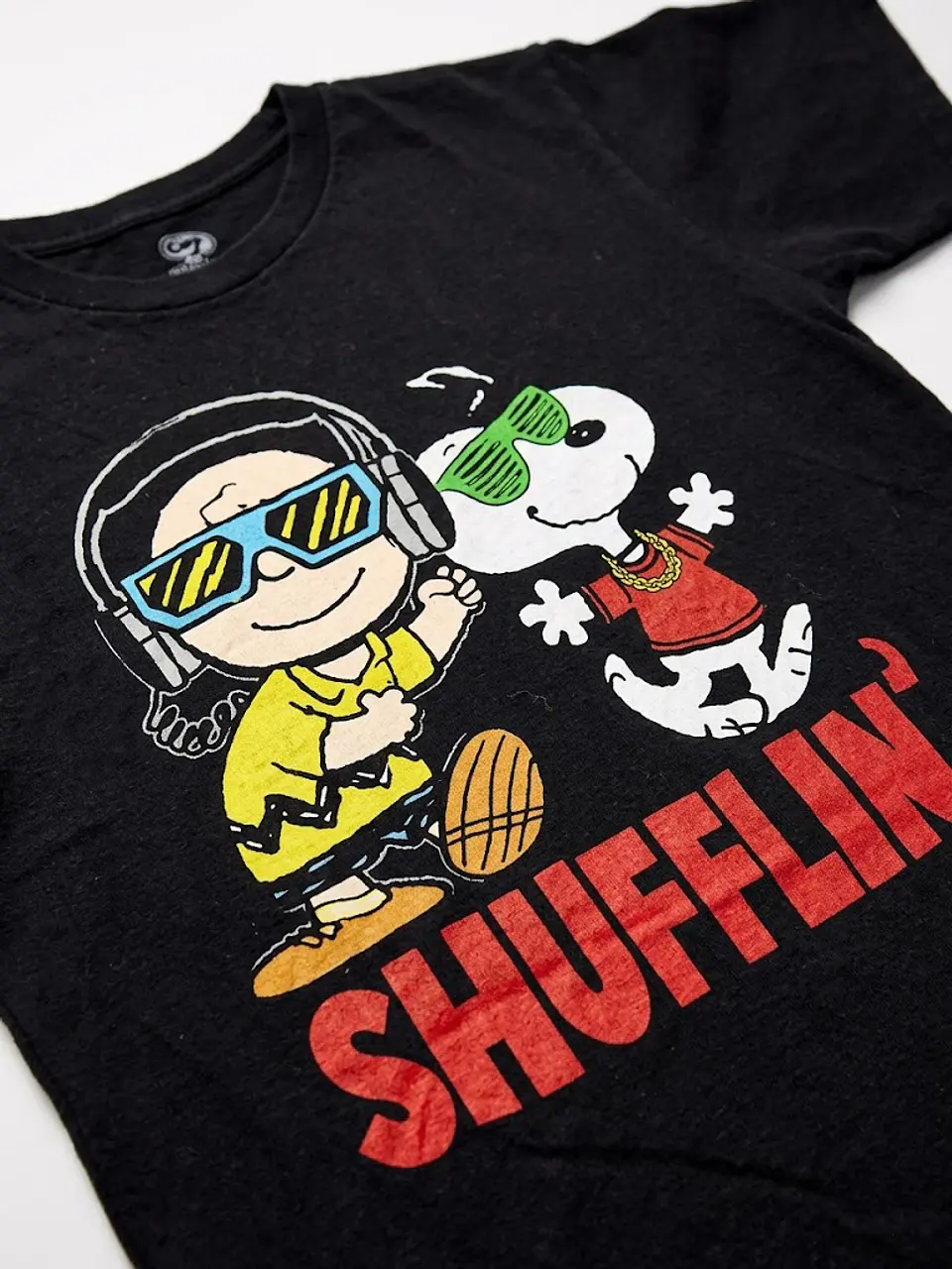 Peanuts Polera Negra Talla L / 13-14 - Polera Estampada de Niño Snoopy 6