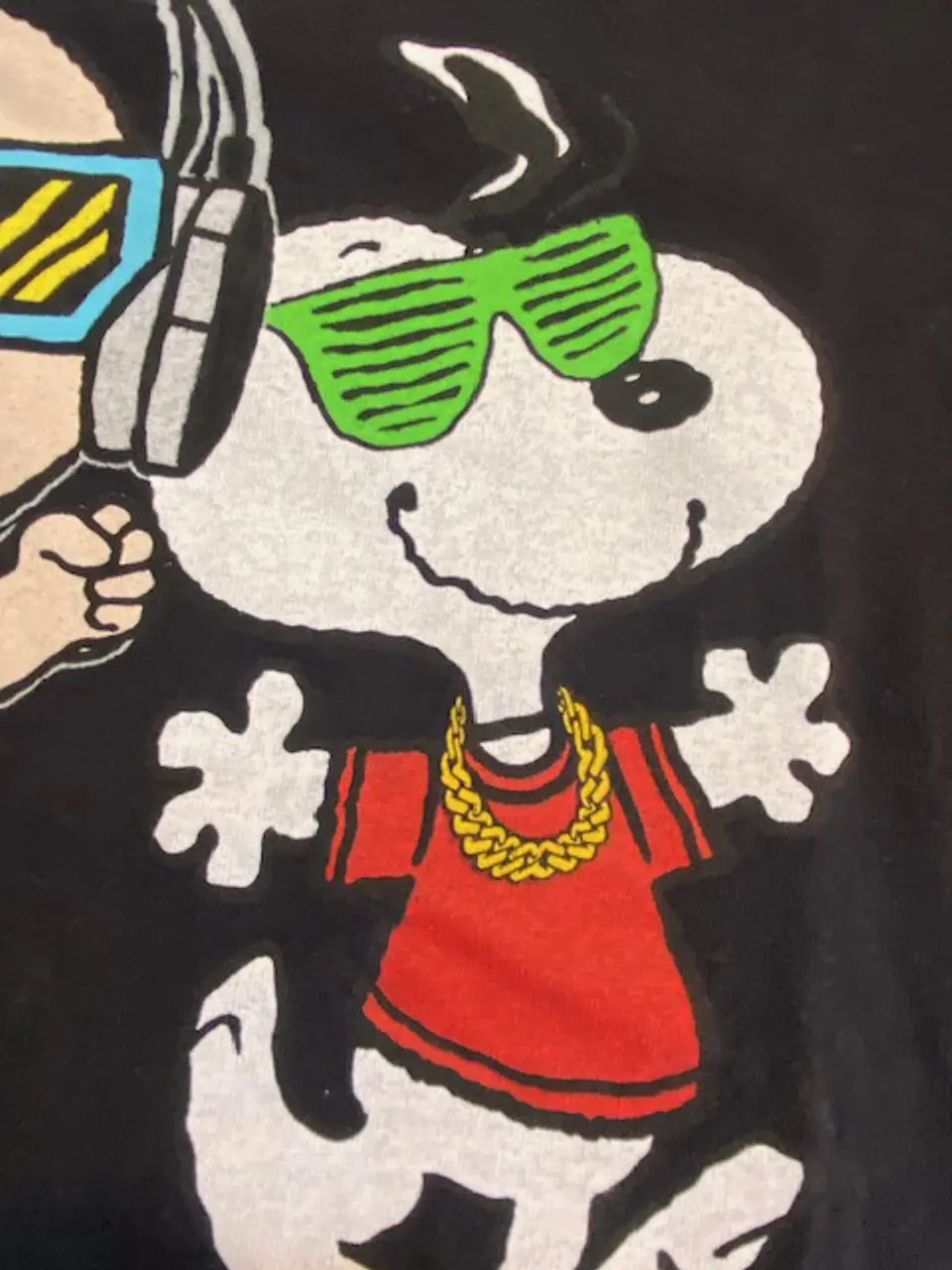Peanuts Polera Negra Talla L / 13-14 - Polera Estampada de Niño Snoopy 9