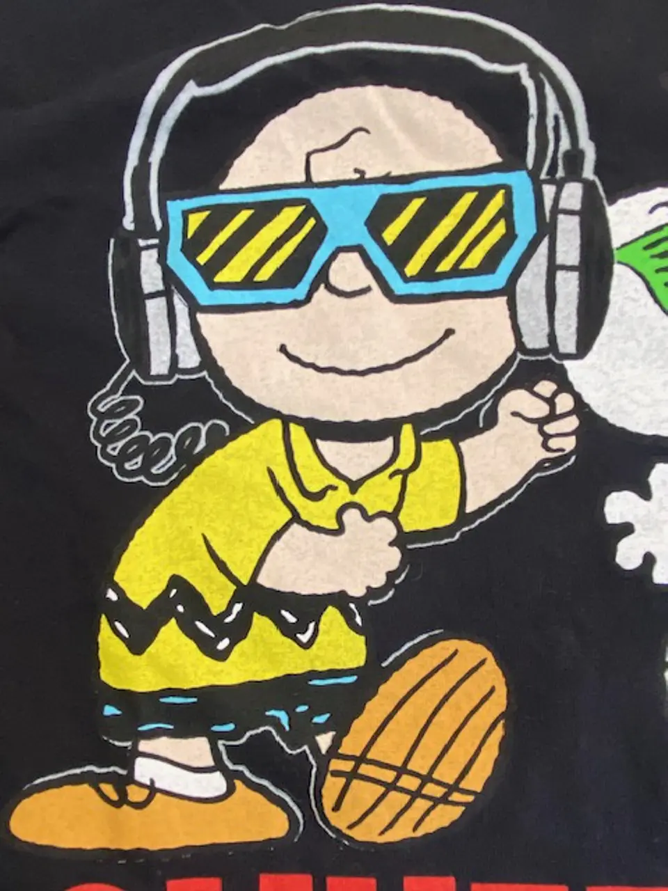 Peanuts Polera Negra Talla L / 13-14 - Polera Estampada de Niño Snoopy 7