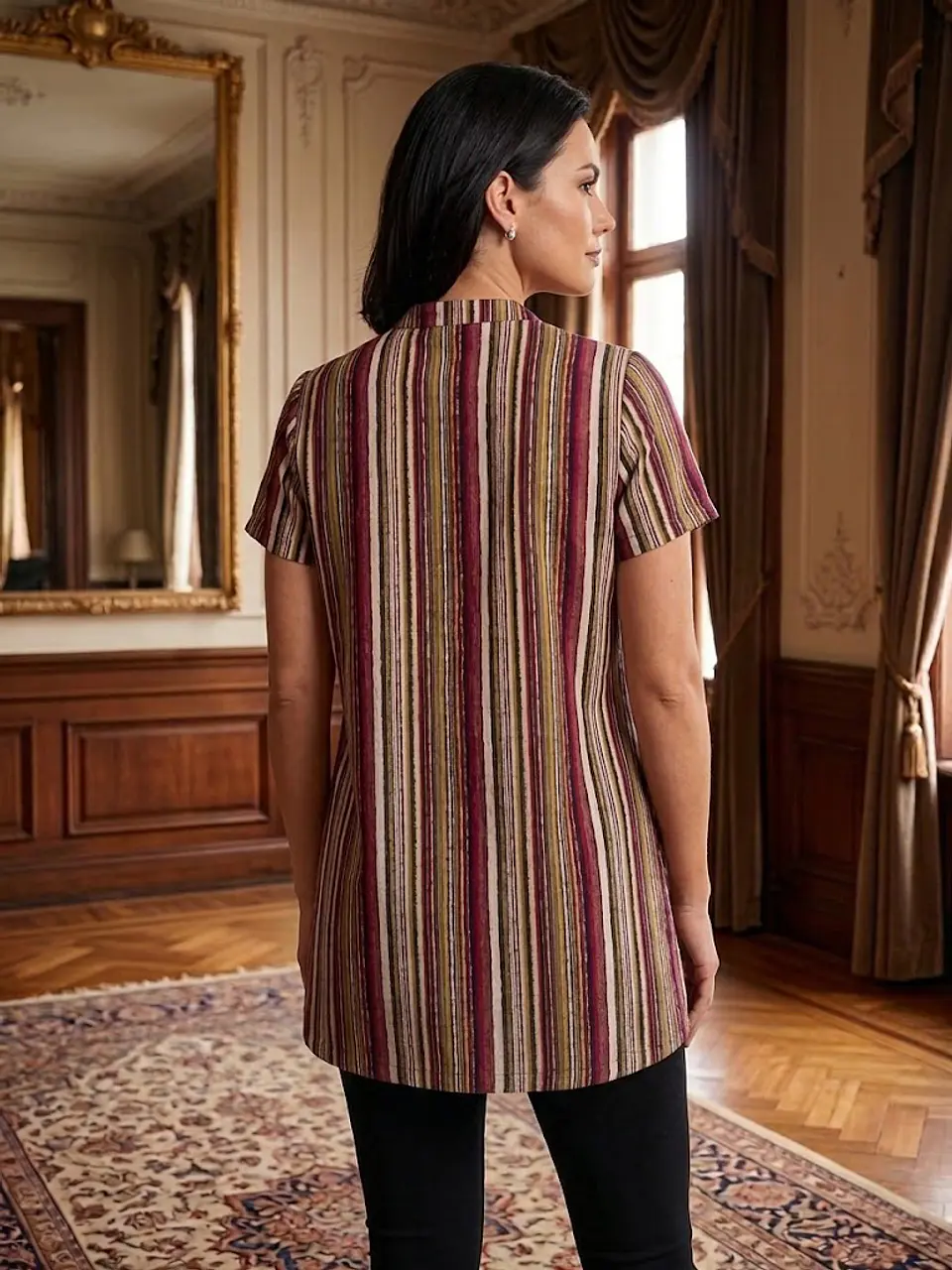 Blusa larga o Vestido Corto Multicolor de Mujer Talla S  4