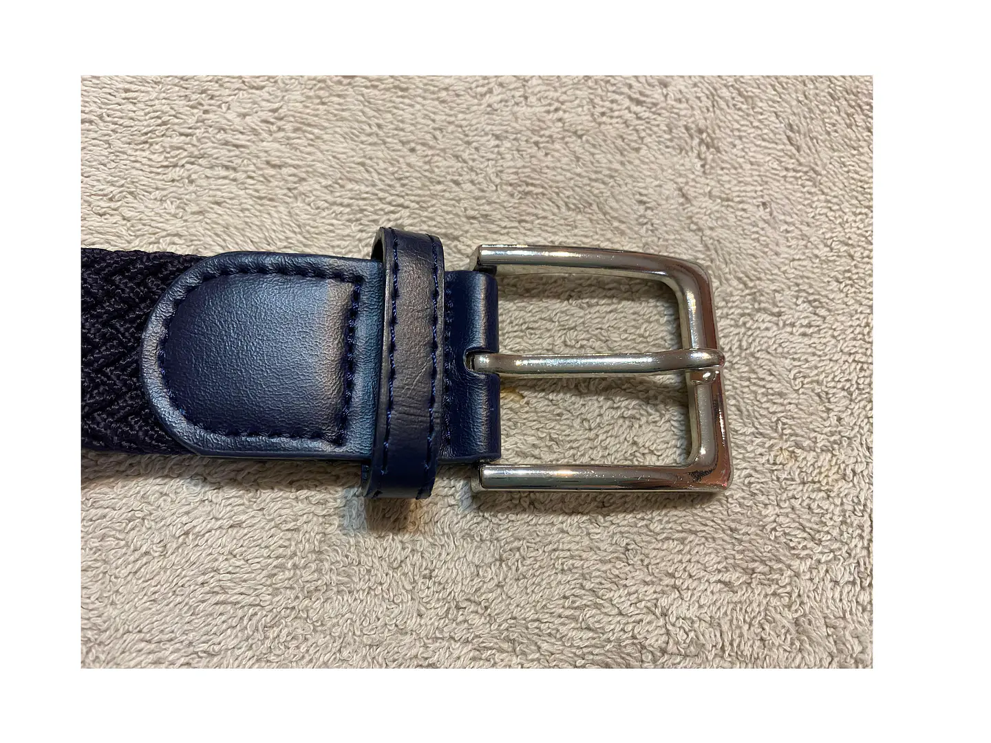 Cinturón Hombre Trenzado Elasticado Azul Marino 126cm. 6