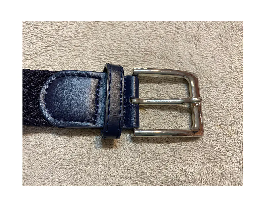 Cinturón Hombre Trenzado Elasticado Azul Marino 126cm. 6