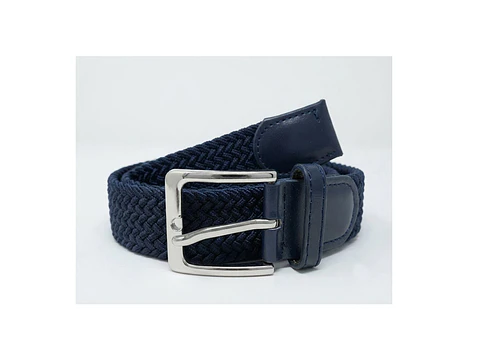 Cinturón Hombre Trenzado Elasticado Azul Marino 126cm.