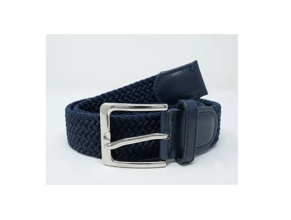 Cinturón Hombre Trenzado Elasticado Azul Marino 126cm. 1