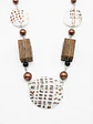 Collar Exclusivo - Combinación Madera, Nácar y Cuero Sintético - Miniatura 3