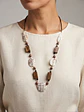 Collar Exclusivo - Combinación Madera, Nácar y Cuero Sintético - Miniatura 2