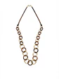 Collar Argollas Cobre y Dorado 37 cm. - Diseño Exclusivo en Cuero y Metales Livianos - Miniatura 1