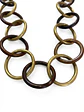 Collar Argollas Cobre y Dorado 37 cm. - Diseño Exclusivo en Cuero y Metales Livianos - Miniatura 3