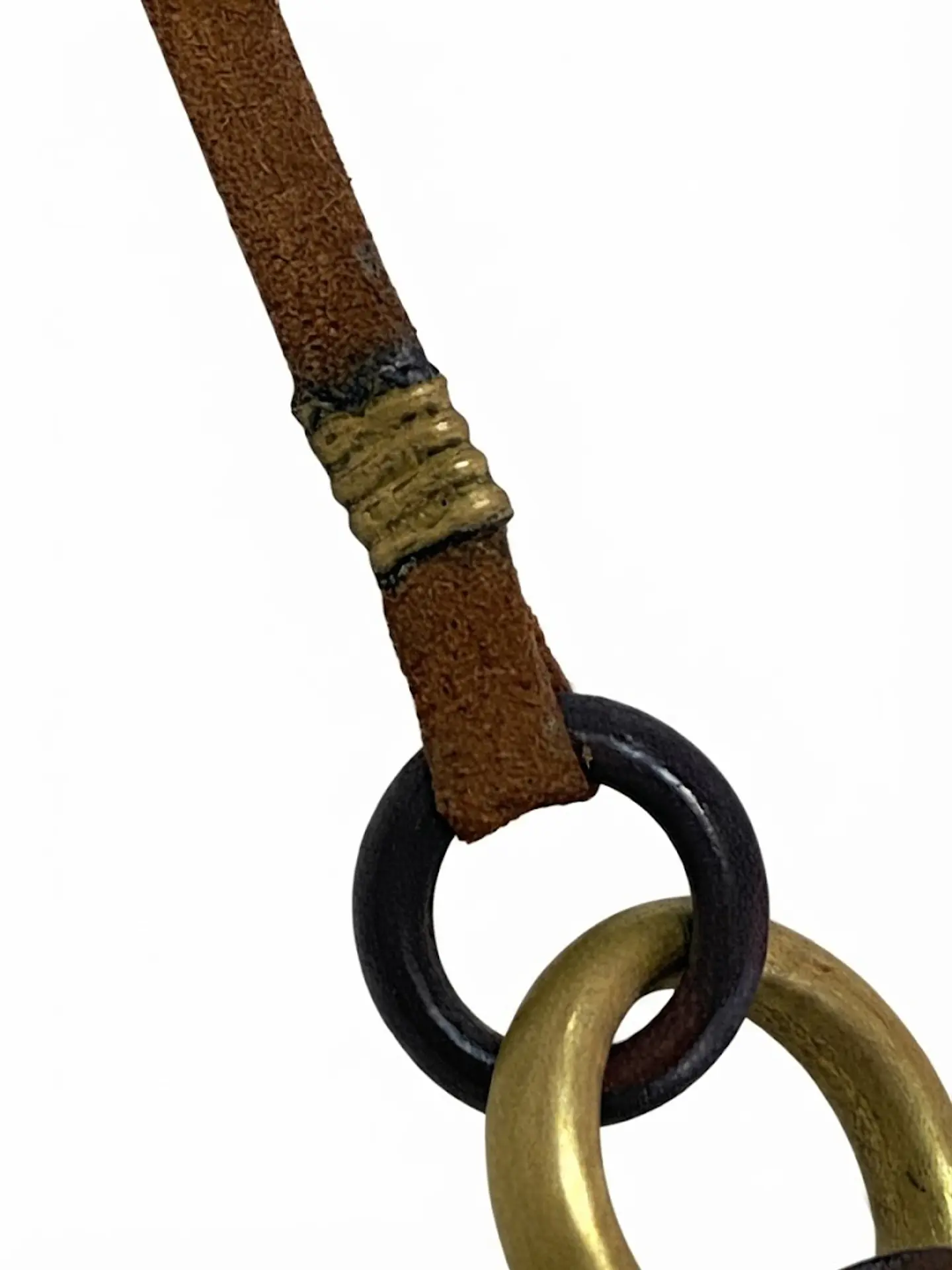 Collar Argollas Cobre y Dorado 37 cm. - Diseño Exclusivo en Cuero y Metales Livianos 6